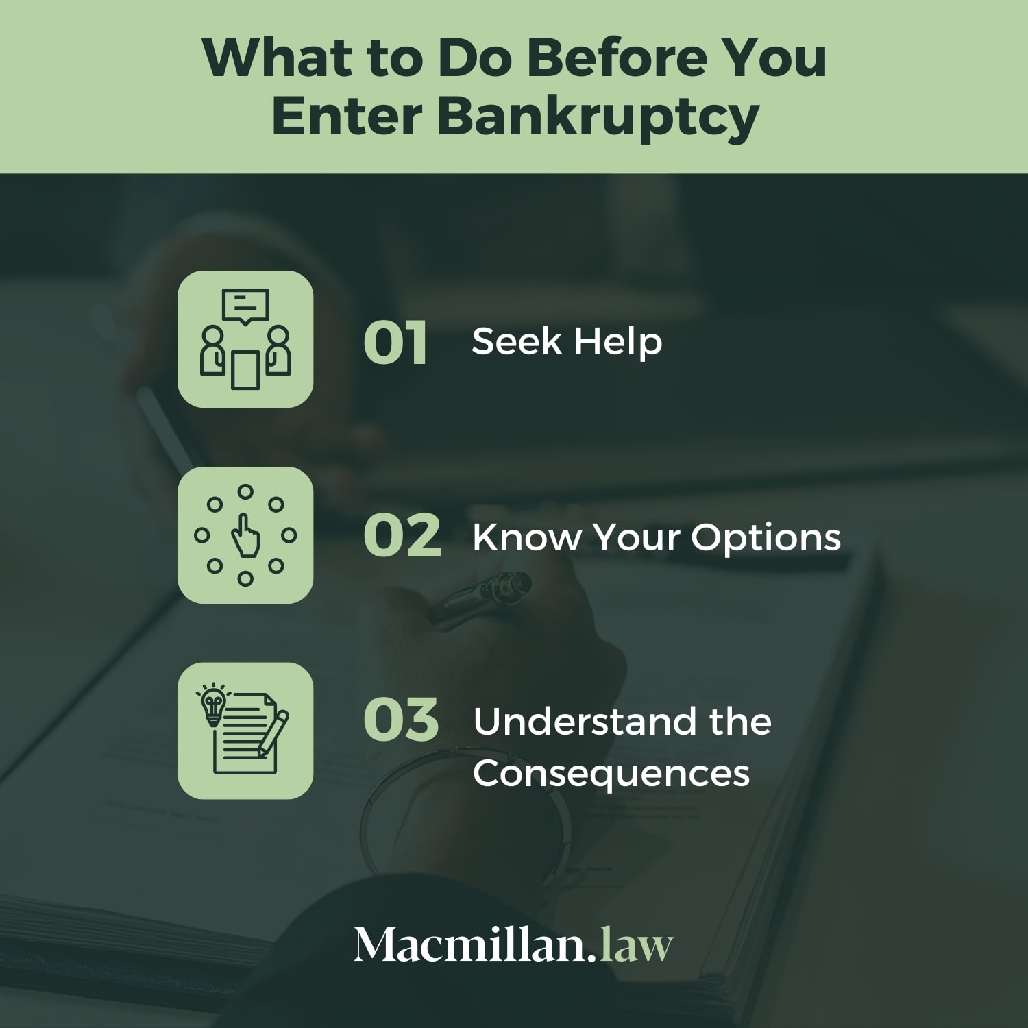 What to do before you enter bankruptcy